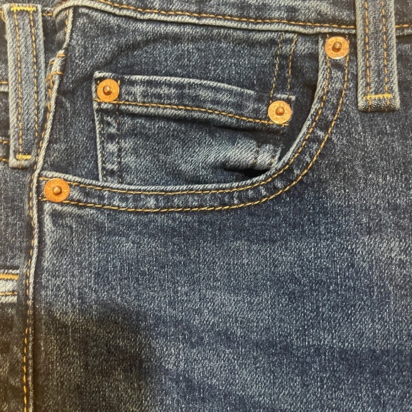 Levis Premium Womens 29x27 Ribcage Straight Ankle Jeans Blue Denim Button Fly - Picture 4 of 12